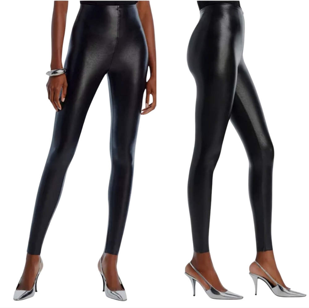 Commando Perfect‎ Control Stretch Faux Leather Leggings Small Black